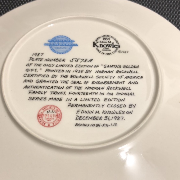 Christmas 1987 - Norman Rockwell - Collectible Plate - Picture 2 of 3